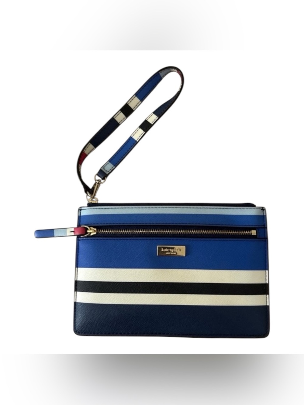 kate spade NWOT blue striped wristlet